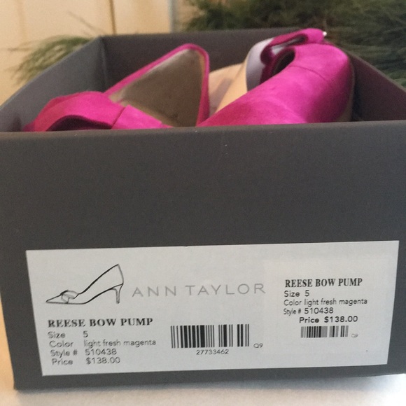 Reese Suede Bow Heels 👠,Suede Leather, Magenta/Fussia/Pink - Picture 4 of 7